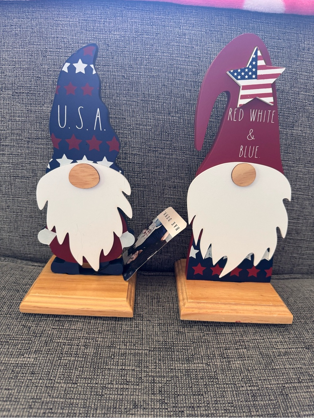 Rae Dunn 4th of July Themed Set of 2 Wooden Gnomes